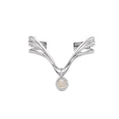 Silver and white drape bracelet by Jude Benhalim featuring elegant, flowing design with intricate detailing and smooth finish.
