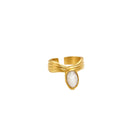 Gold and white anchor ring by Jude Benhalim featuring a sleek, minimalist design perfect for everyday jewelry.
