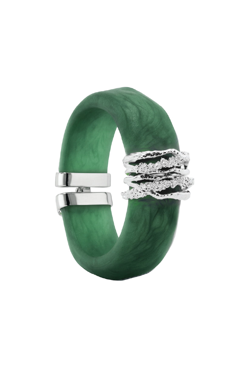 ESSENCE GREEN AND RHODIUM BRACELET - CULT MIA