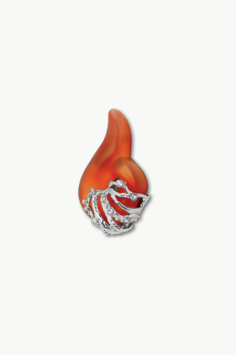 ESSENCE ORANGE AND RHODIUM EARRINGS - CULT MIA