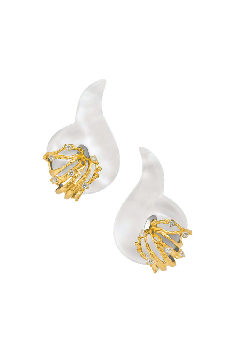 ESSENCE WHITE AND GOLD EARRINGS - CULT MIA
