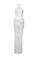 Ivory maxi dress by Do Long featuring a flowing silhouette and elegant design, perfect for casual or formal occasions.