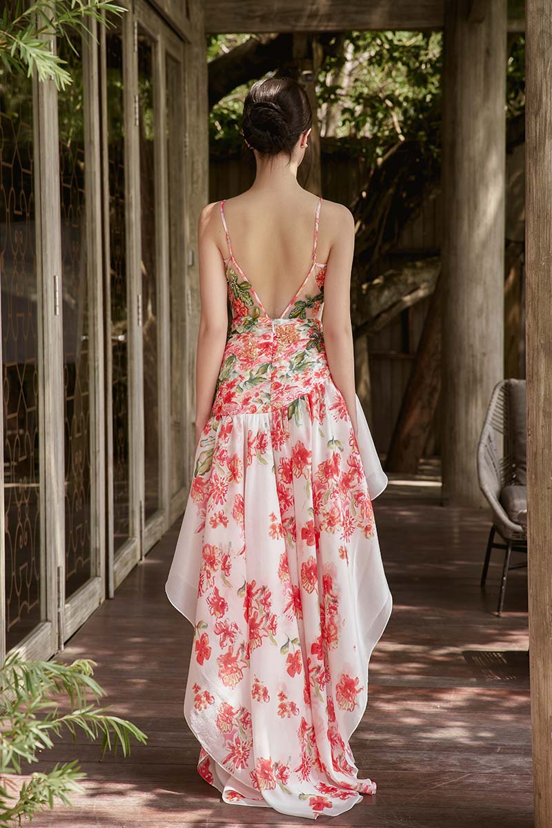 paradise maxi dress Polished in Paradise Kimono Maxi Dress L / coral
