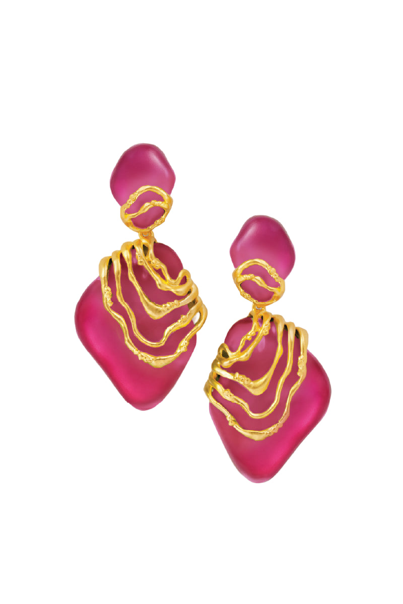 SERENITY PINK AND GOLD EARRINGS - CULT MIA