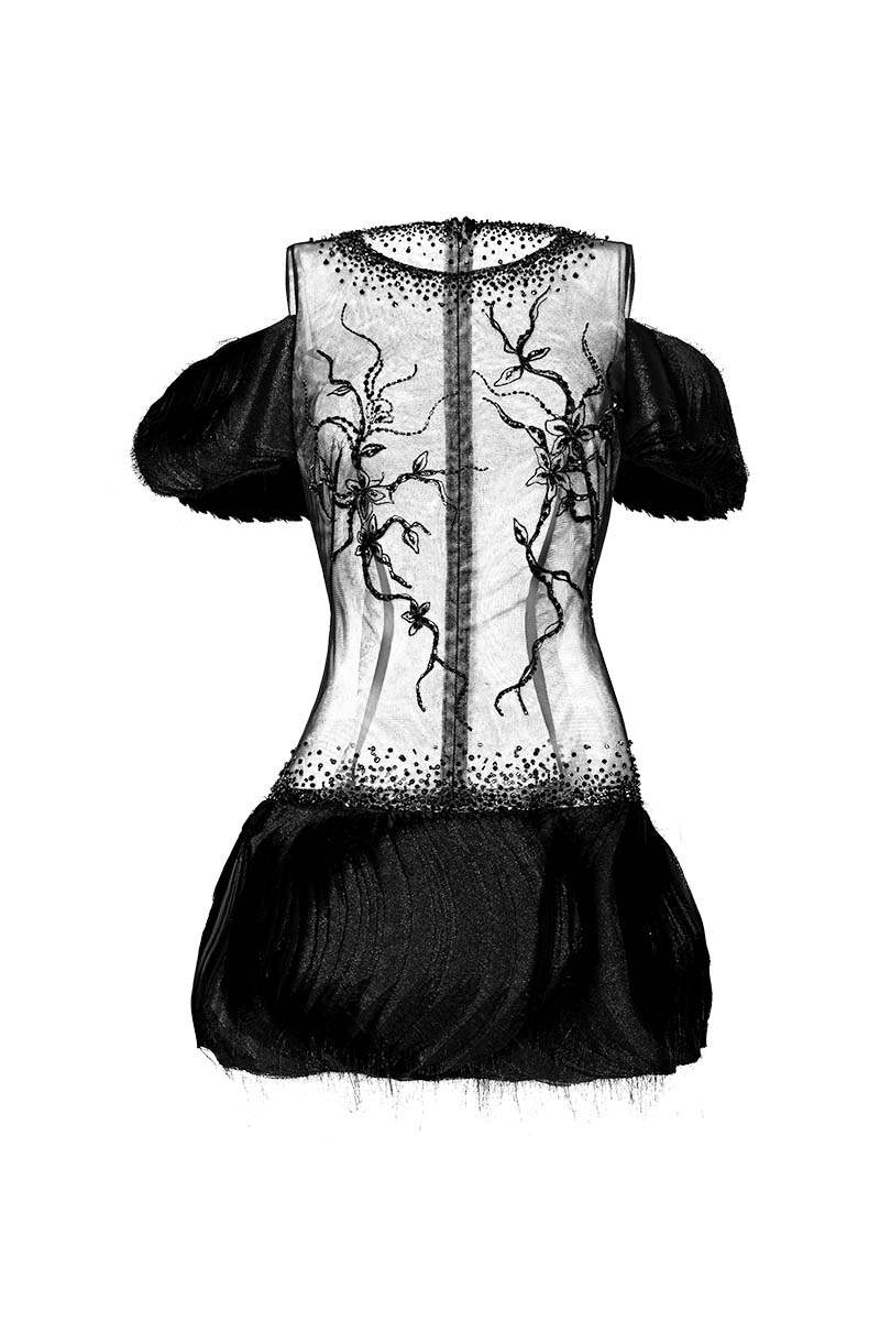 MIDNIGHT BRANCHES MINI DRESS