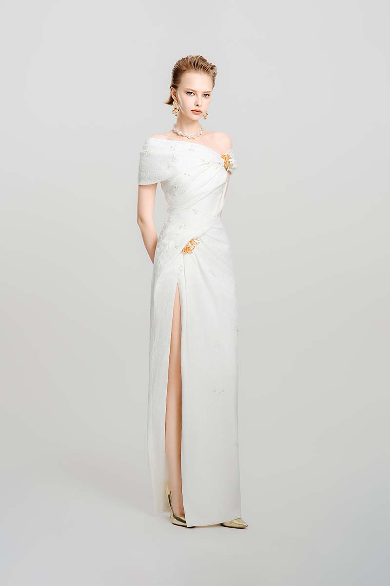 FLORAL LINE MAXI DRESS - CULT MIA