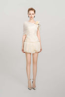 Do Long Falling Petals mini dress featuring a floral print, sleeveless design, and fitted silhouette on a white background.