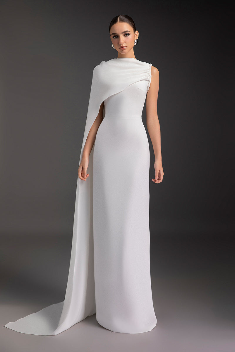 Elegant Le Thanh Hoa PURE ESSENCE GOWN featuring intricate details and flowing fabric, perfect for formal occasions.