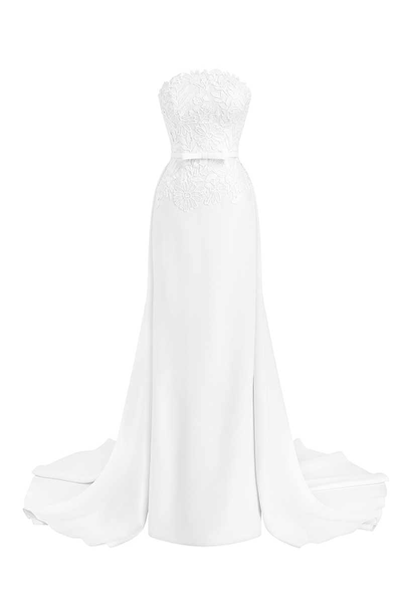 SERENA SIMPLY WHITE OVER SKIRT GOWN - CULT MIA