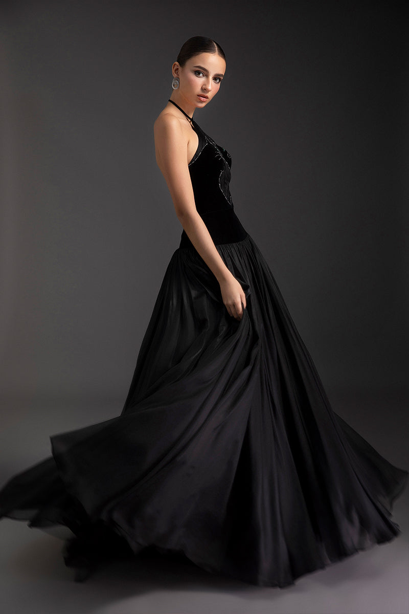 OBSIDIAN CHARM A-LINE GOWN - CULT MIA