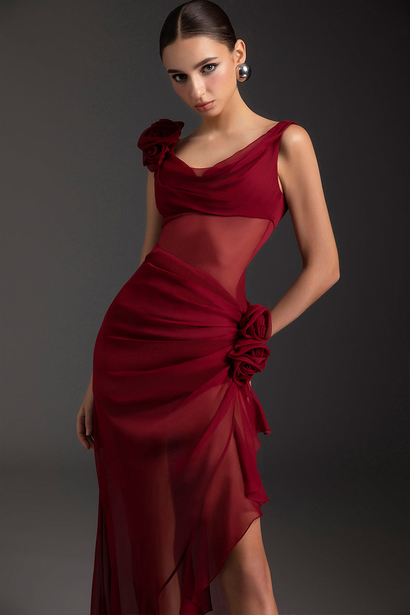 Elegant flaming muse gown by Le Thanh Hoa featuring flowing fabric and intricate design, perfect for formal occasions.