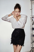 Modern contrast co-ord set by Do Long featuring a stylish matching top and pants in a contemporary design.