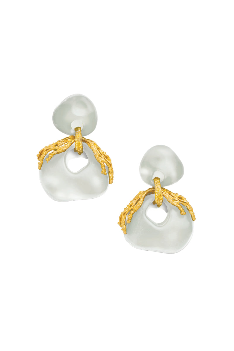 EMBER WHITE AND GOLD EARRINGS - CULT MIA