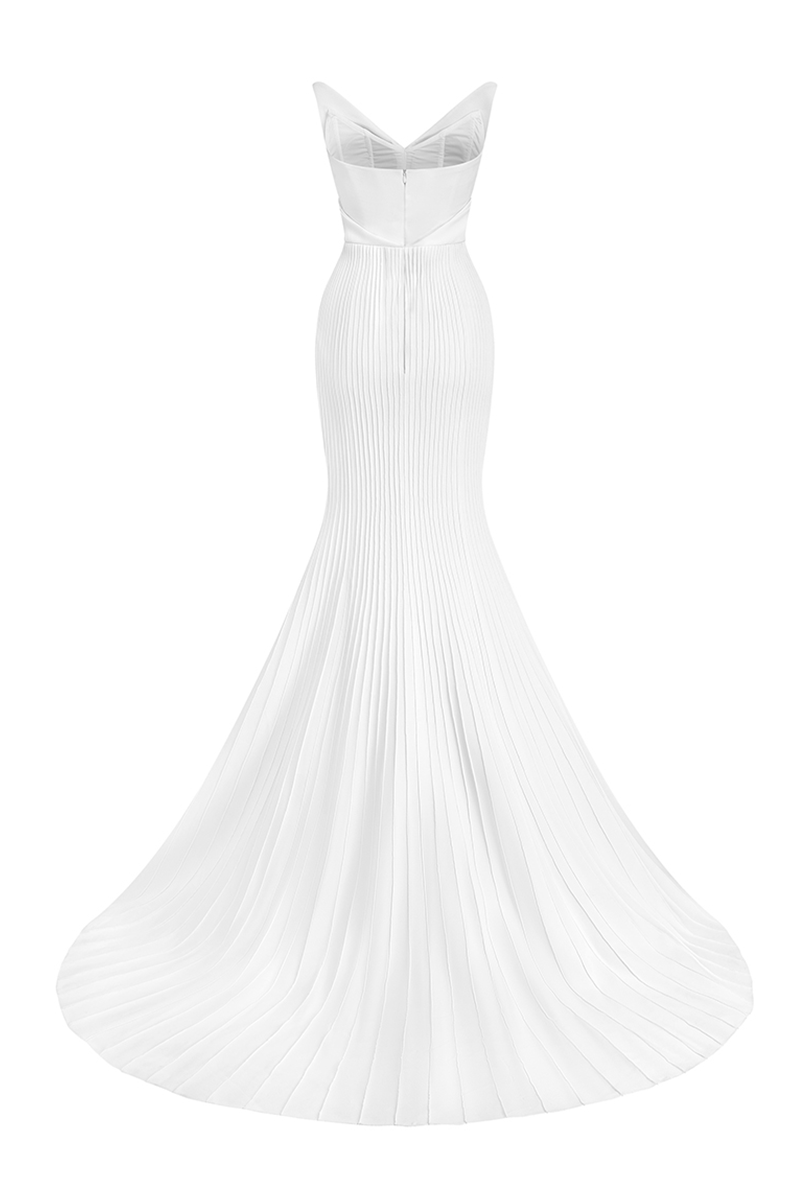 EMMA SIMPLY WHITE MERMAID GOWN - CULT MIA