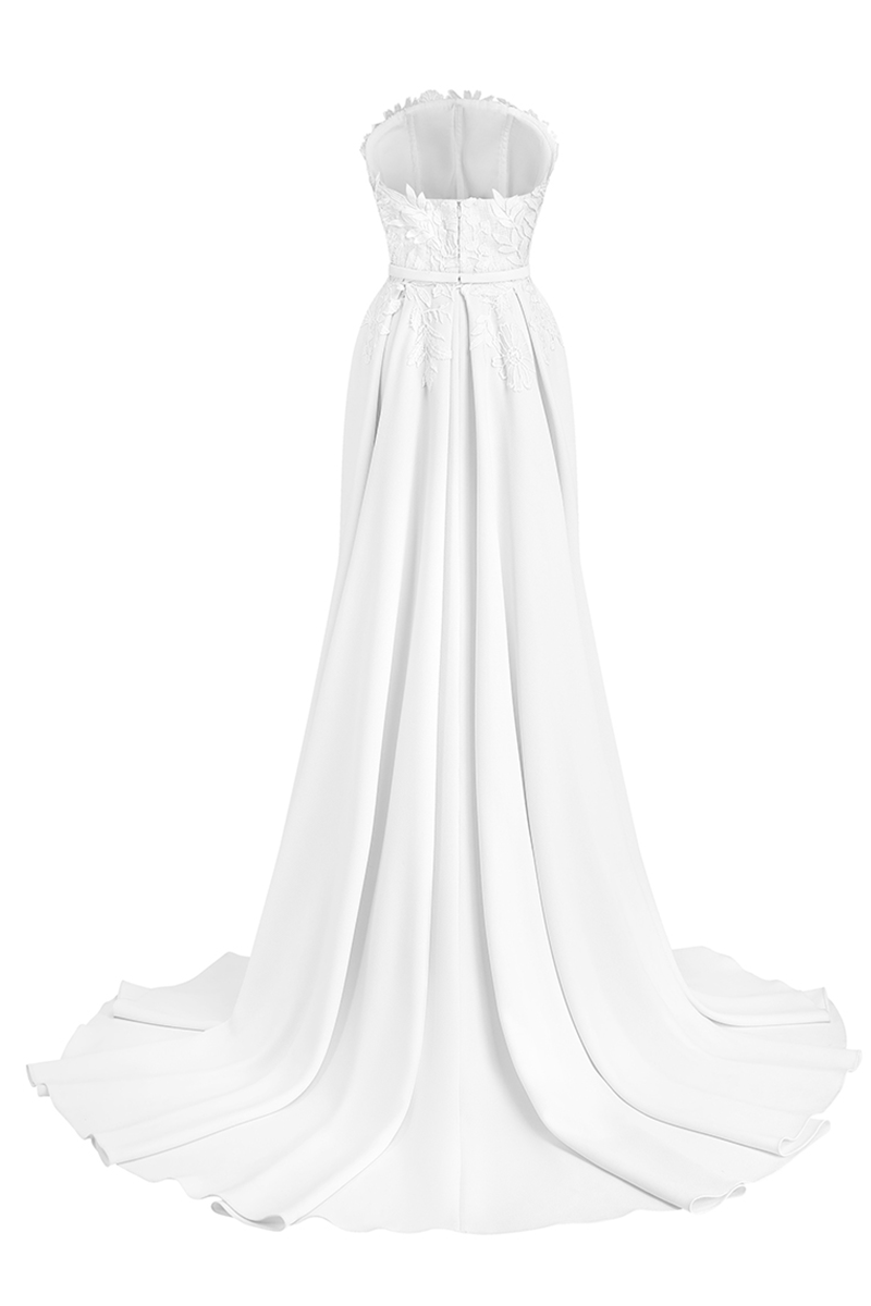 SERENA SIMPLY WHITE OVER SKIRT GOWN - CULT MIA