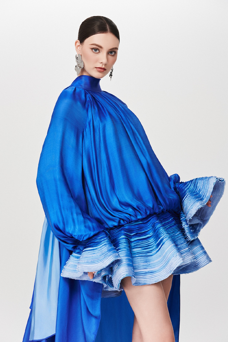 SACRED BLOOM DRESS IN BLUE - CULT MIA
