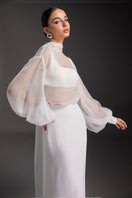 Le Thanh Hoa Ethereal Elegance co-ord set featuring a stylish top and matching skirt in lightweight fabric.