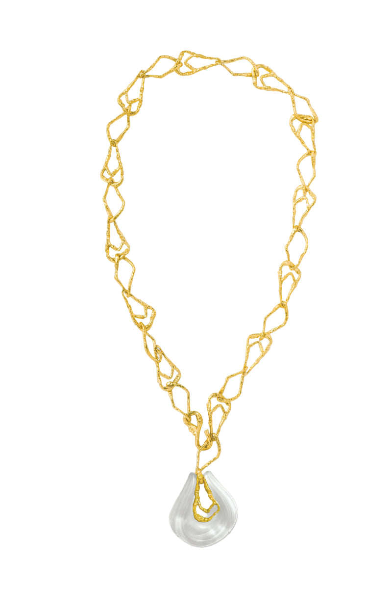 SOLARA WHITE AND GOLD NECKLACE - CULT MIA