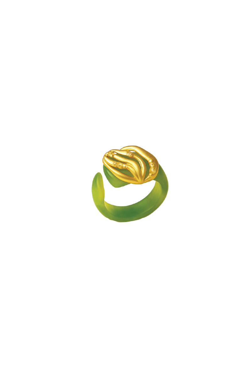 EMBER LIME AND GOLD SMALL RING - CULT MIA