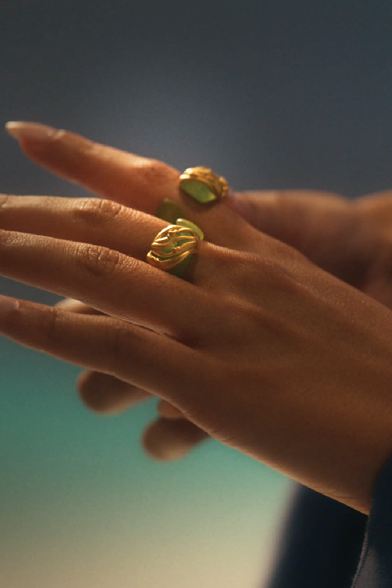 EMBER LIME AND GOLD SMALL RING - CULT MIA