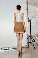 Do Long soft edge co-ord set featuring a comfortable cropped top and matching high-waisted pants in pastel fabric.