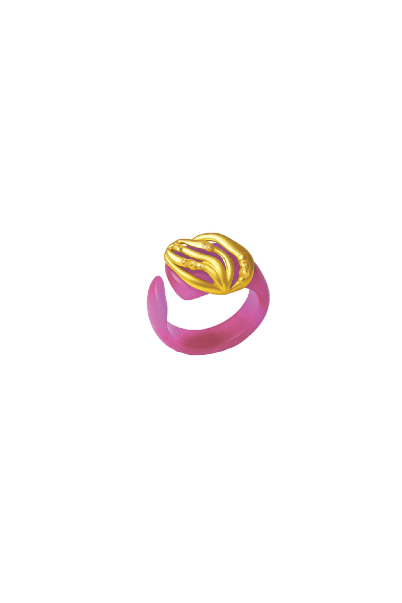 EMBER PINK AND GOLD SMALL RING - CULT MIA