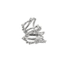 Rhodium vault earcuff earrings by Jude Benhalim, featuring sleek, modern design on a white background.