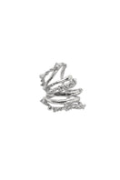 Rhodium vault earcuff earrings by Jude Benhalim, featuring sleek, modern design on a white background.