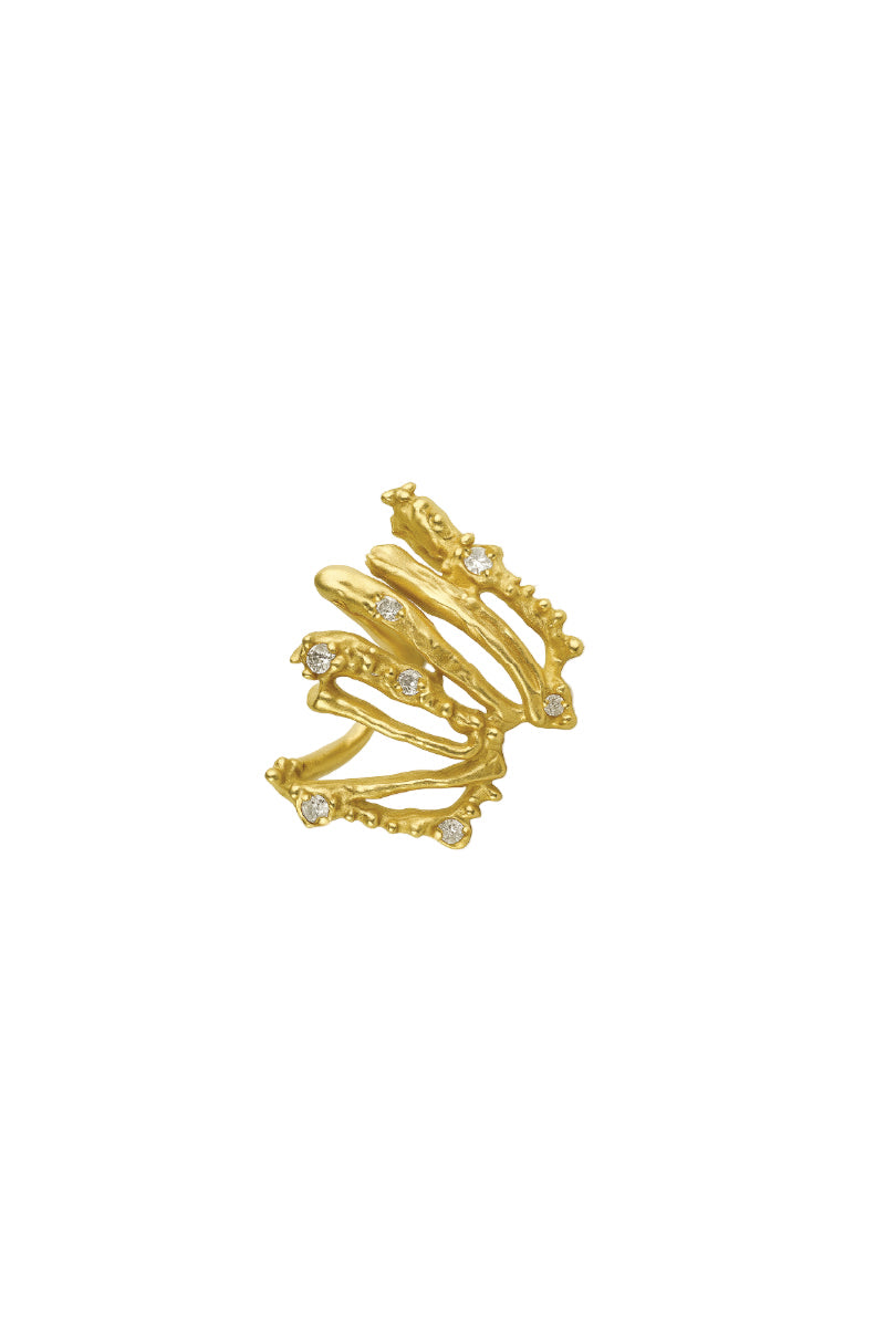 Gold Jude Benhalim Vault Ear Cuff earrings, sleek and minimalist jewelry designed to adorn the ear with a modern touch.