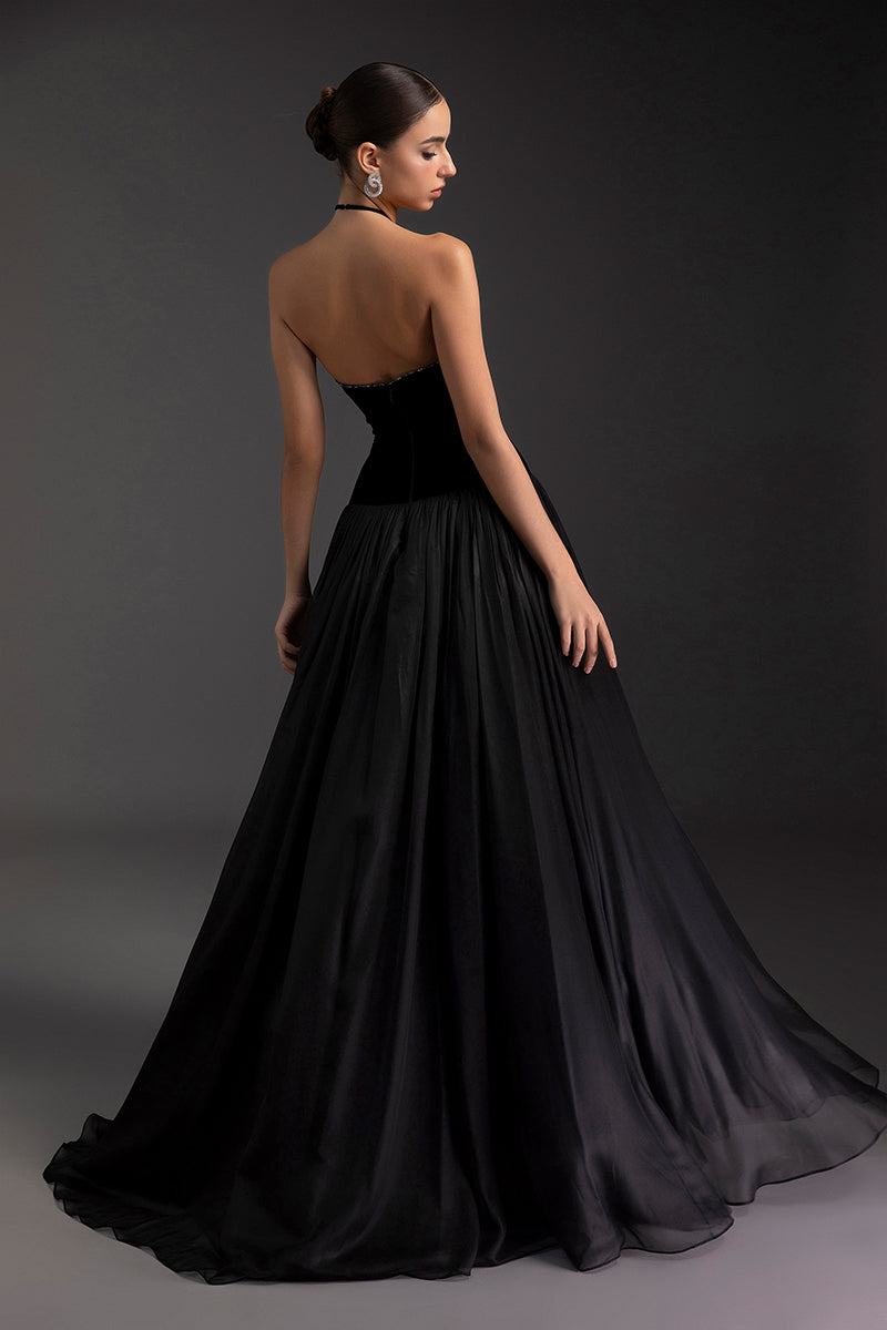 OBSIDIAN CHARM A-LINE GOWN - CULT MIA