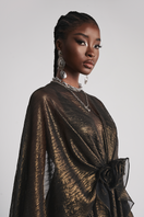 Black Rose Reverie gown by Le Thanh Hoa featuring elegant fabric and intricate design, displayed on a mannequin.