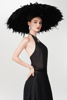 Le Thanh Hoa Midnight Mystique black co-ordinates set featuring a stylish top and matching pants.