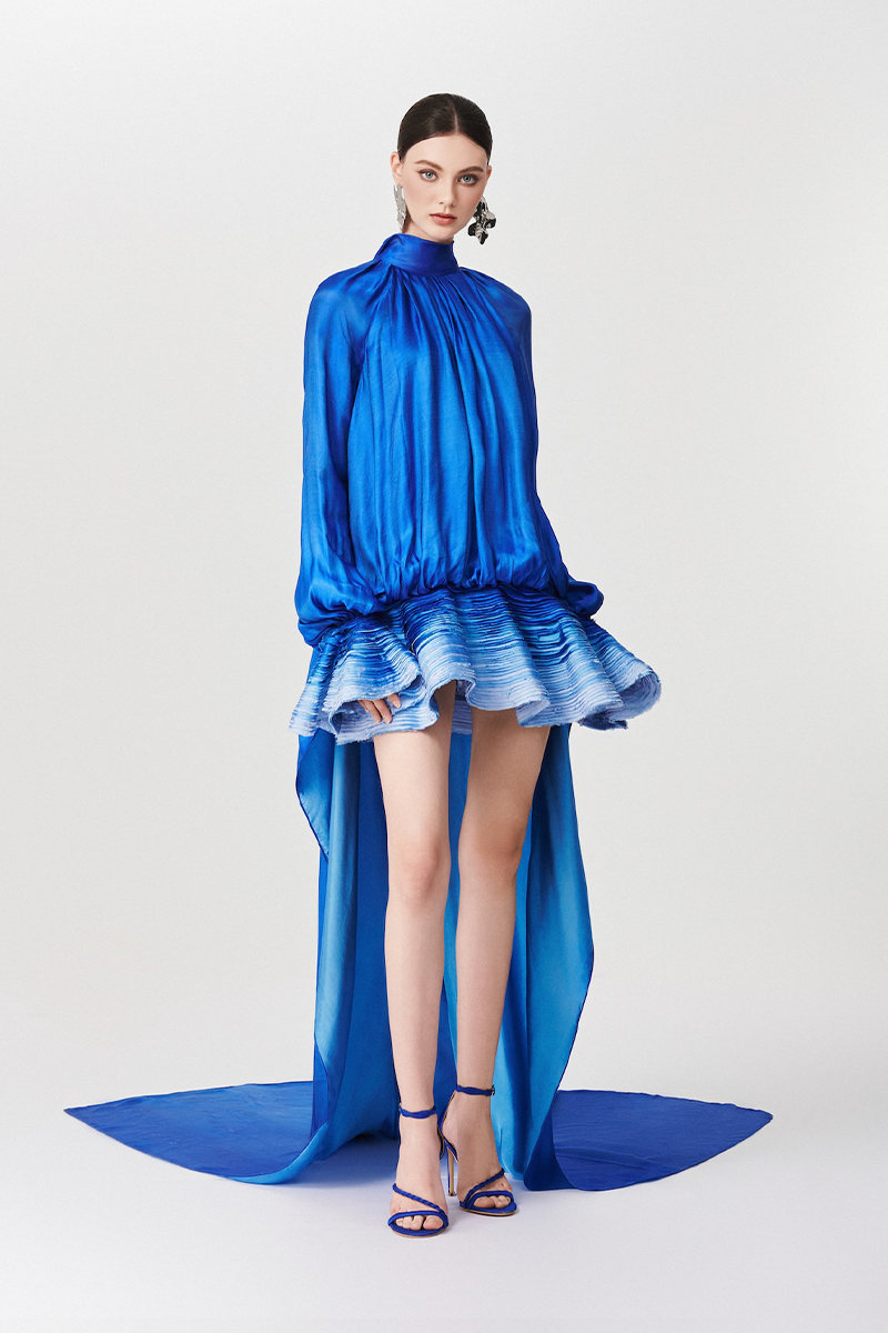SACRED BLOOM DRESS IN BLUE - CULT MIA