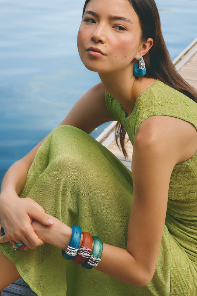 ESSENCE BLUE AND RHODIUM BRACELET - CULT MIA