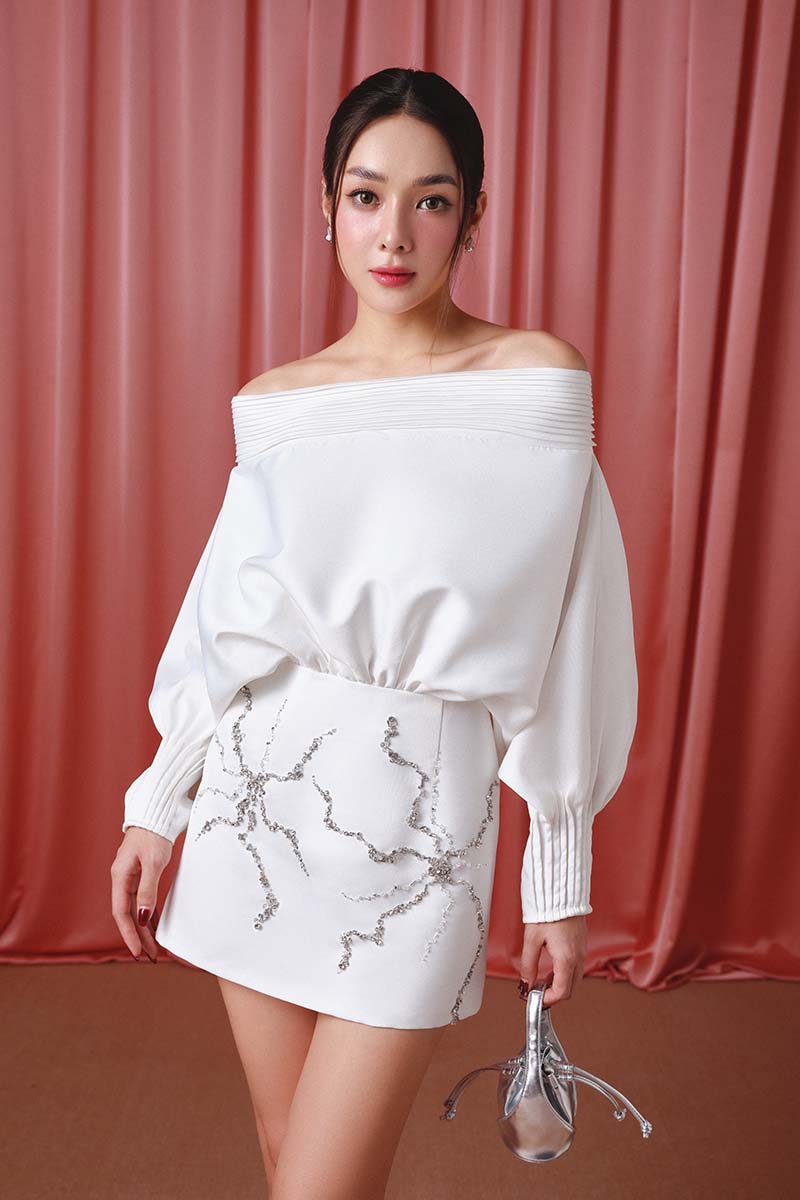 Do Long IVORY GRACE MINI DRESS | Cult Mia Do Long IVORY GRACE MINI DRESS | Cult Mia