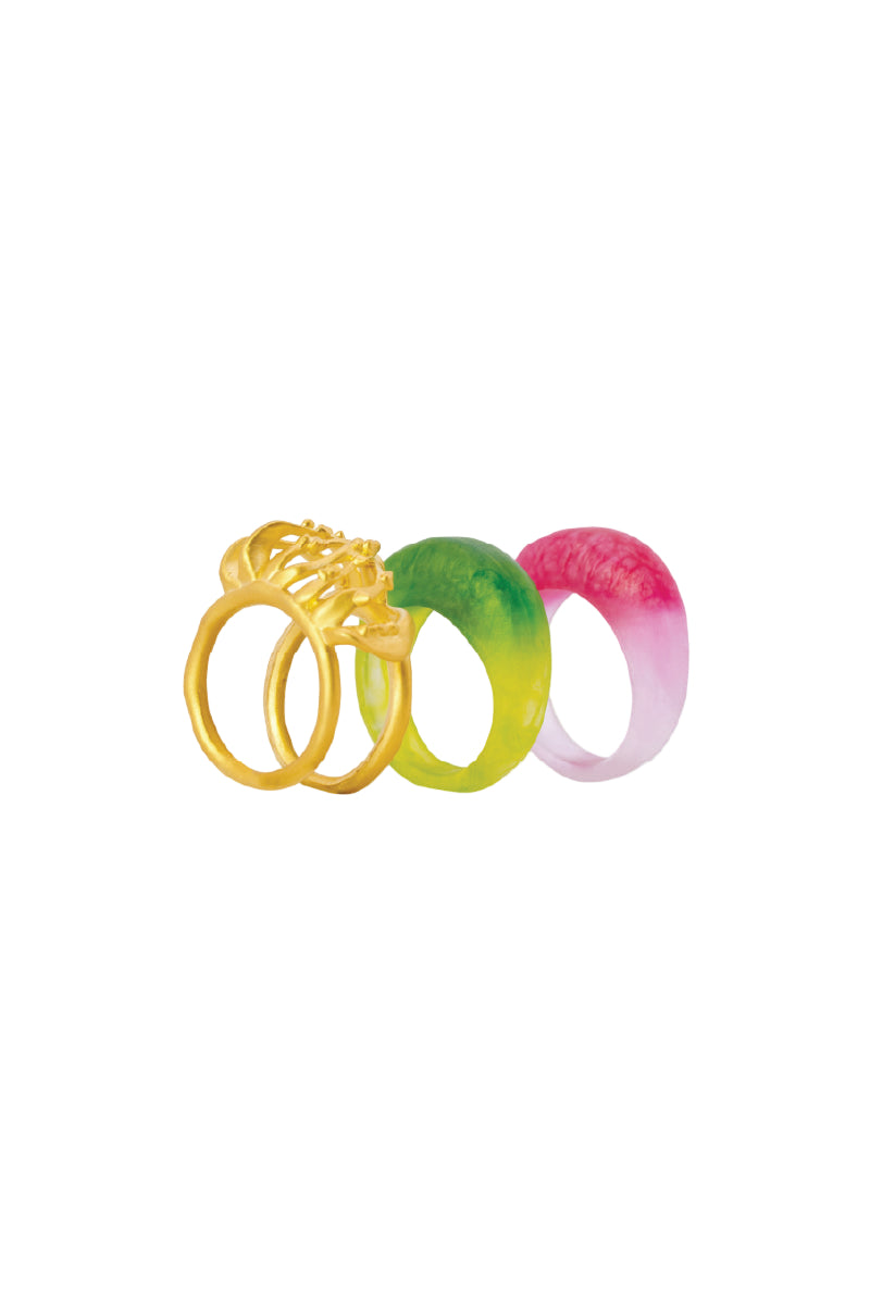 HALO GOLD LARGE RING SET - CULT MIA