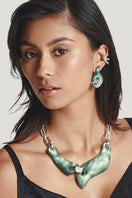 Rhodium-plated Vault Ear Cuff earrings by Jude Benhalim, featuring sleek, modern design with a polished silver finish.