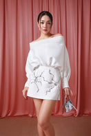 Ivory Grace mini dress by Do Long, featuring a stylish short dress with elegant design, perfect for casual or semi-formal occasions.