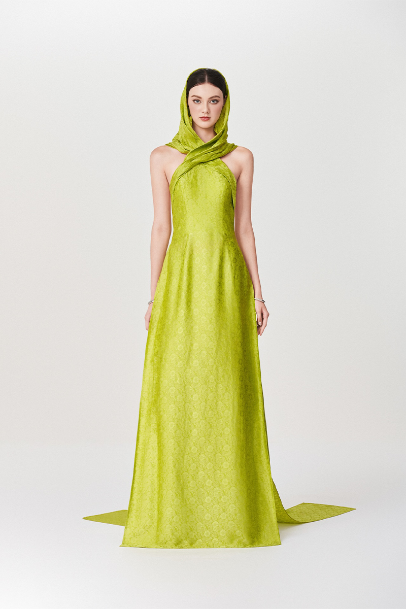 EMERALD ELEGANCE AO DAI SET IN GREEN - CULT MIA