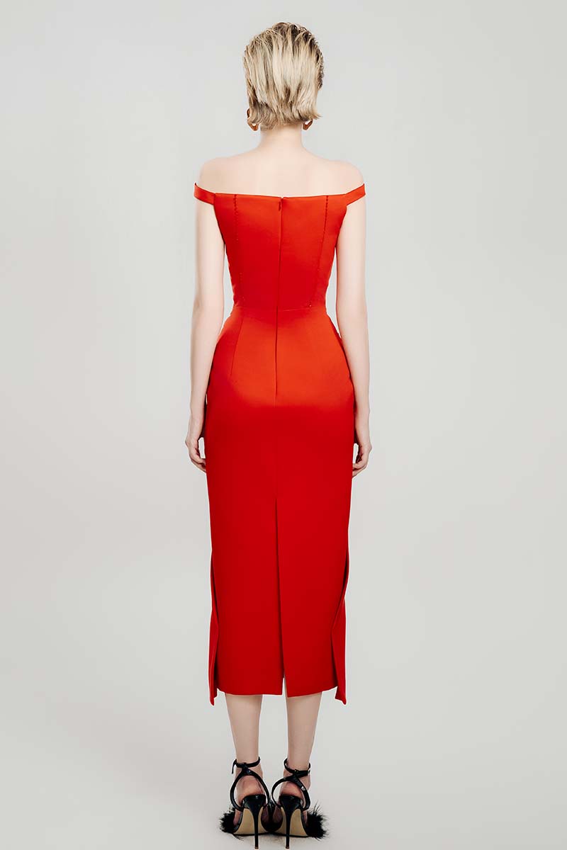 MYSTERIOUS BOW MIDI DRESS - CULT MIA