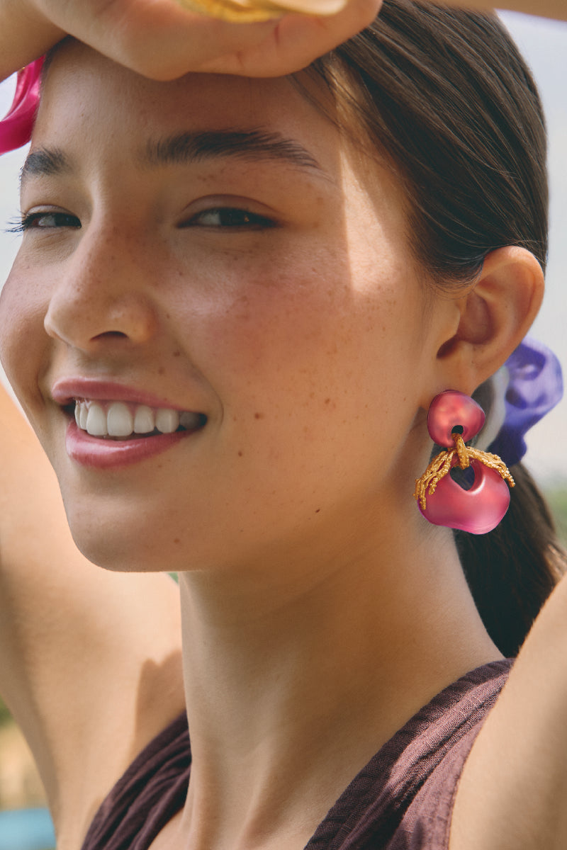 EMBER PINK AND GOLD EARRINGS - CULT MIA