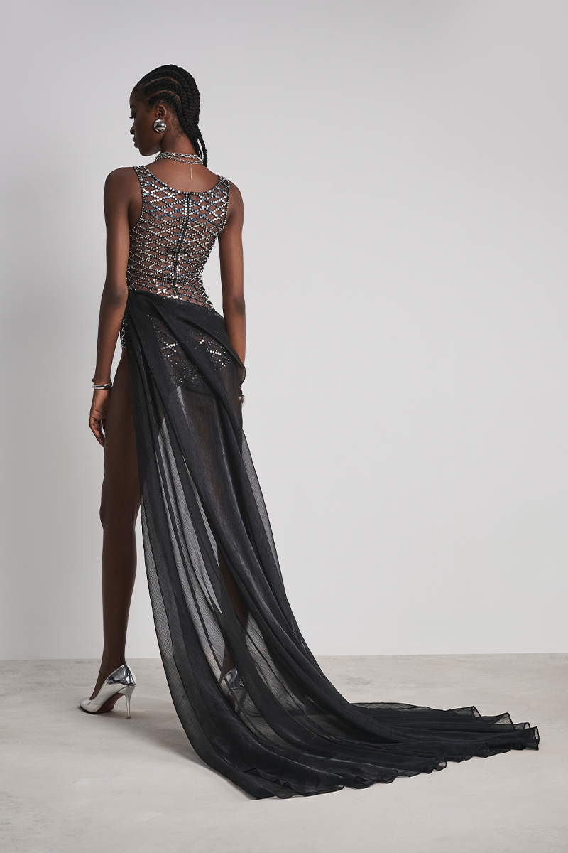 BLACK DIAMOND MAXI DRESS IN  BLACK - CULT MIA