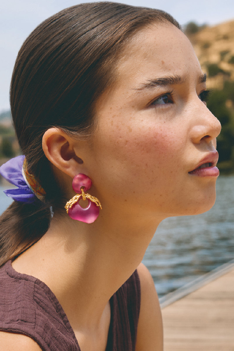 EMBER PINK AND GOLD EARRINGS - CULT MIA