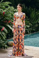 Do Long jungle goddess co-ords top and skirt set featuring vibrant, tropical-inspired fabric and stylish design.