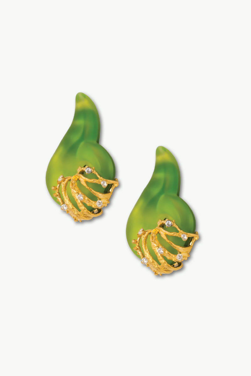 ESSENCE LIME AND GOLD EARRINGS - CULT MIA