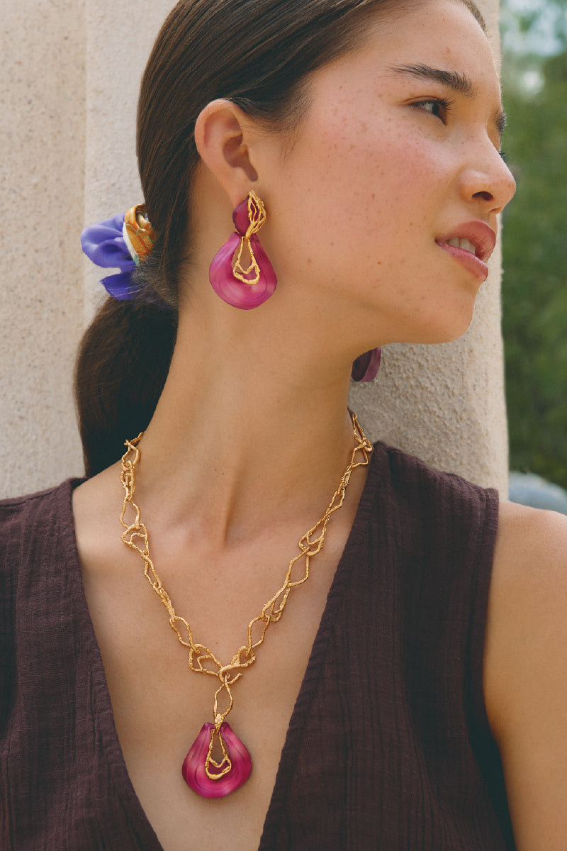 SOLARA PINK AND GOLD NECKLACE - CULT MIA
