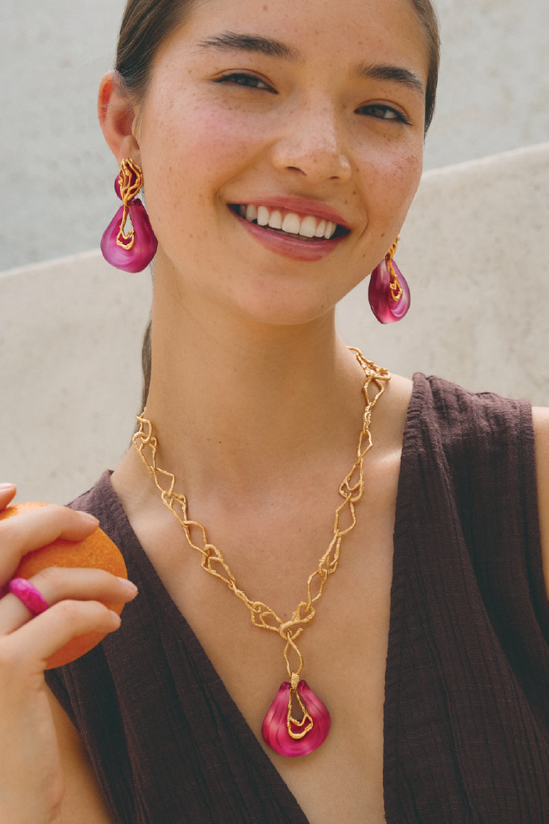 SOLARA PINK AND GOLD NECKLACE - CULT MIA