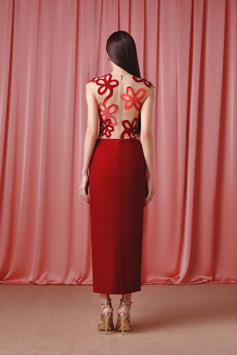 REGAL ROUGE MIDI DRESS - CULT MIA