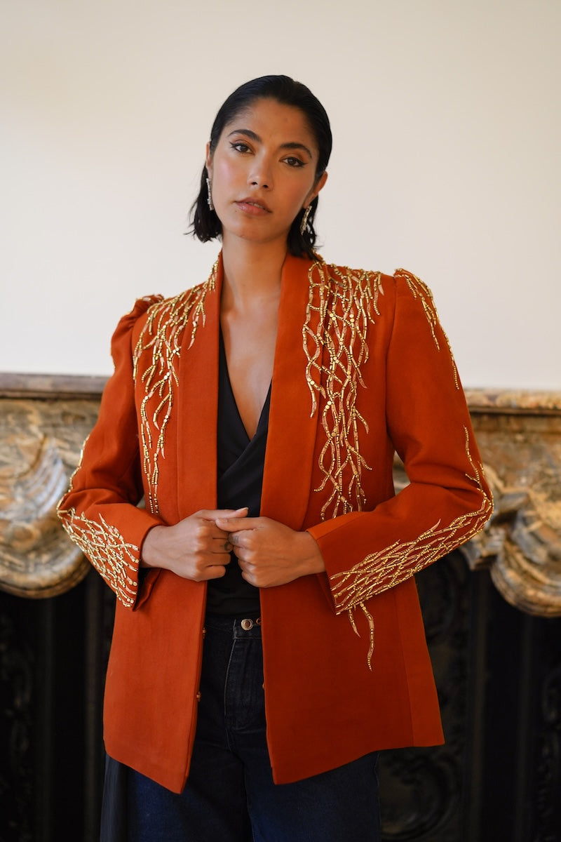 Nadya Shah Artemis jacket featuring a stylish design with a fitted silhouette and durable fabric, perfect for casual wear.