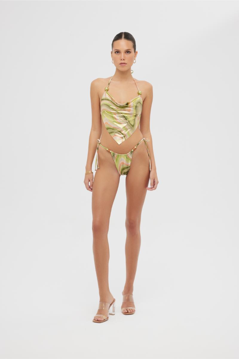 ARUNA BIKINI SET IN GREEN PRINT - CULT MIA